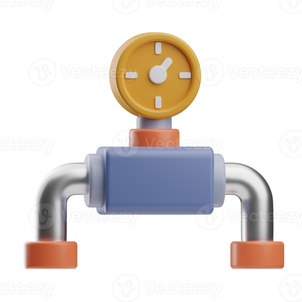 Ingenieurwesen Objekt Wasser Meter 3d Illustration png