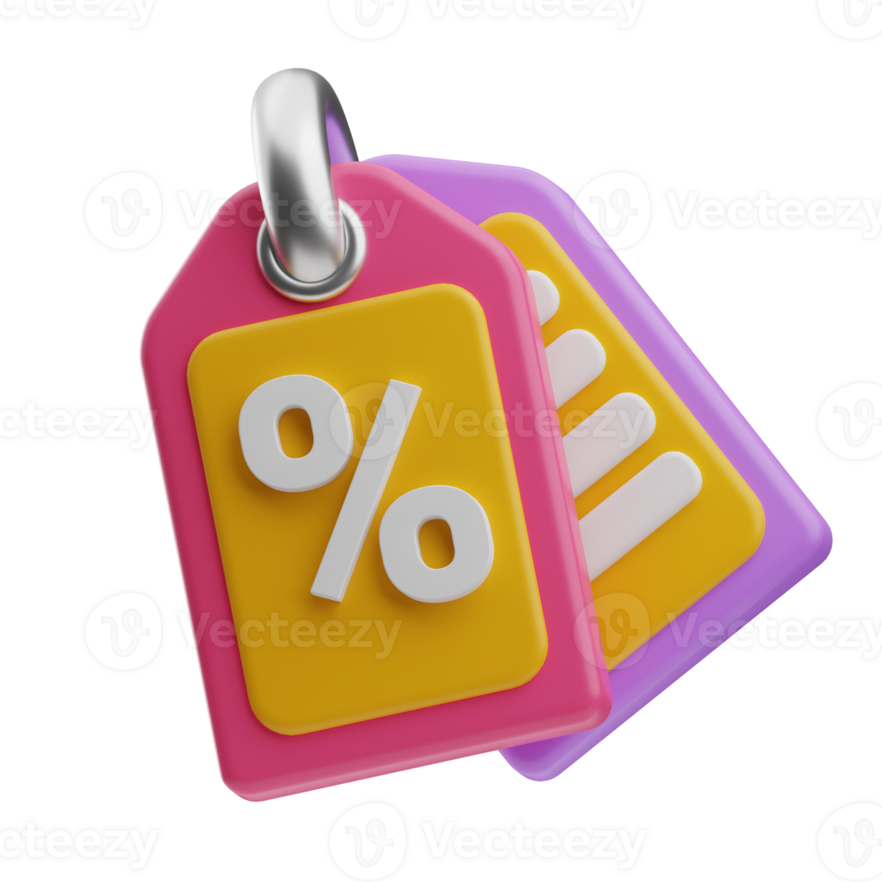 E-Commerce and Shopping Object Discount 3D Illustration png