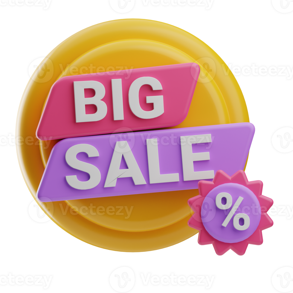 E-Commerce and Shopping Object Big Sale 3D Illustration png