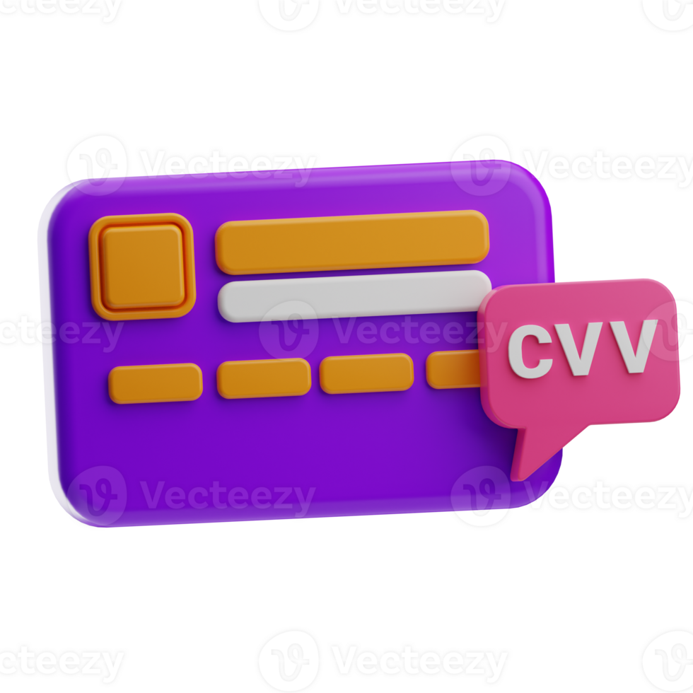 contactloos betalen voorwerp cvv 3d illustratie png