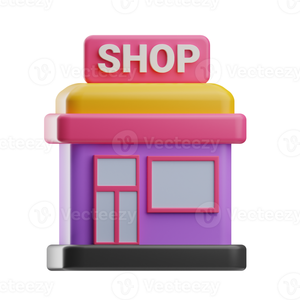 E-Commerce and Shopping Object Shop 3D Illustration png