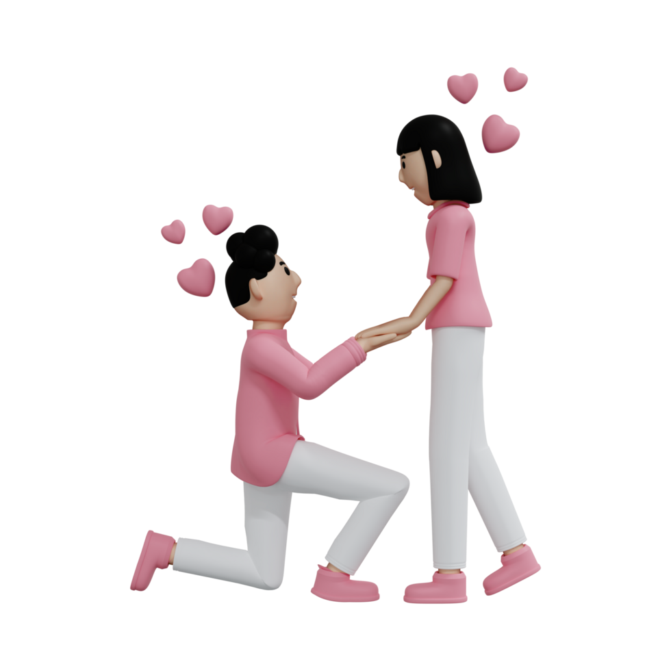 3d le rendu de une dessin animé couple personnage, apportant une animé et expressif image à la vie png