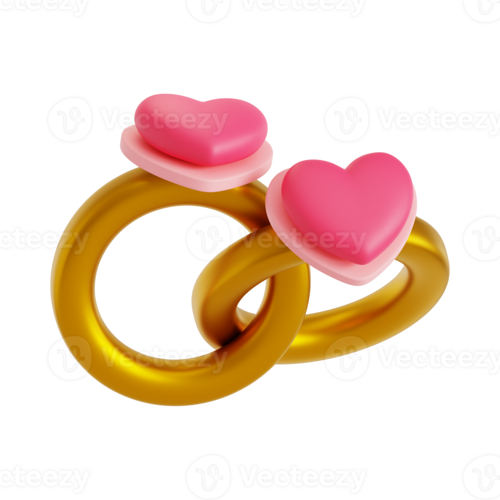 3D illustration Valentine hand ring gift, Valentine's Day png