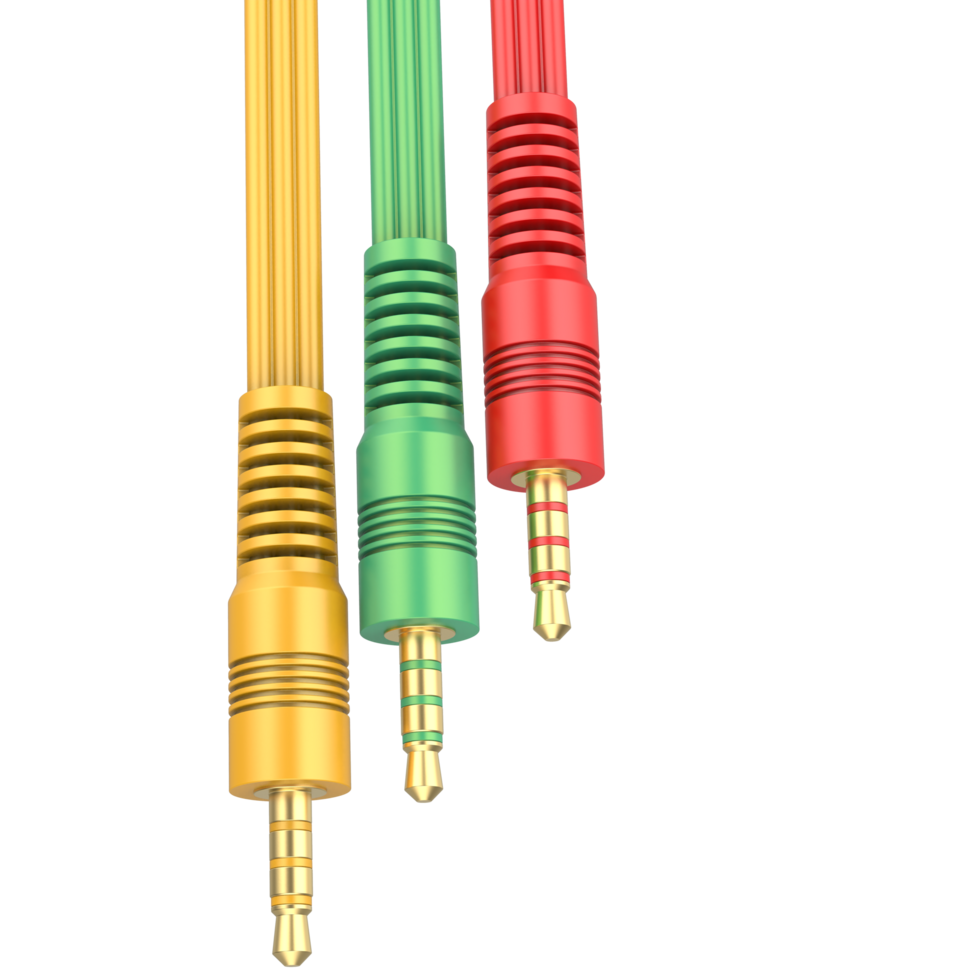 3.5mm jack isolated on background. 3d rendering - illustration png