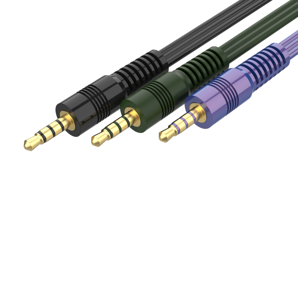 3.5mm jack isolated on background. 3d rendering - illustration png