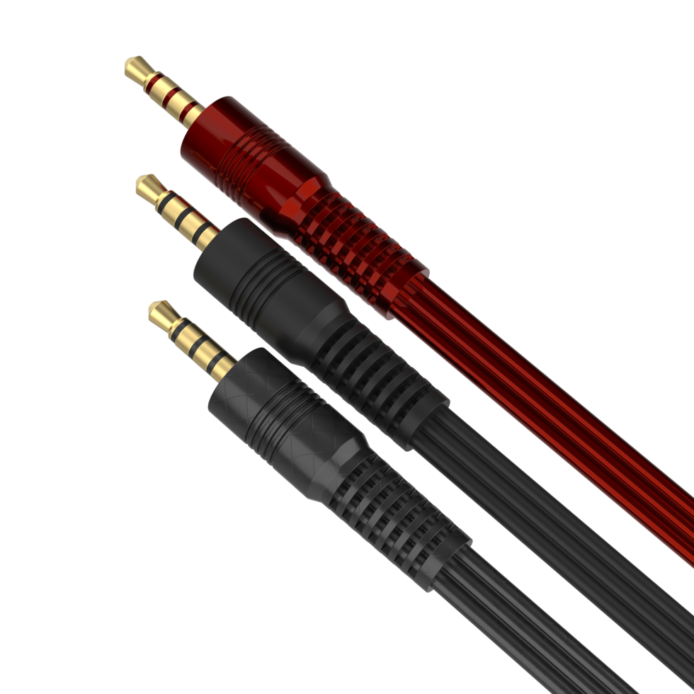 3.5mm jack isolated on background. 3d rendering - illustration png