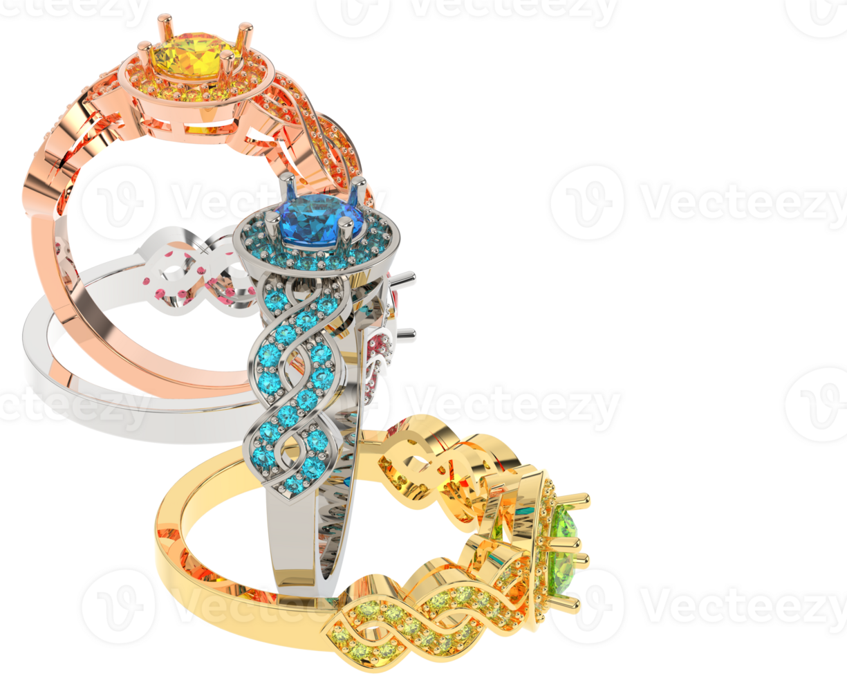 Jewelry isolated on background. 3d rendering - illustration png