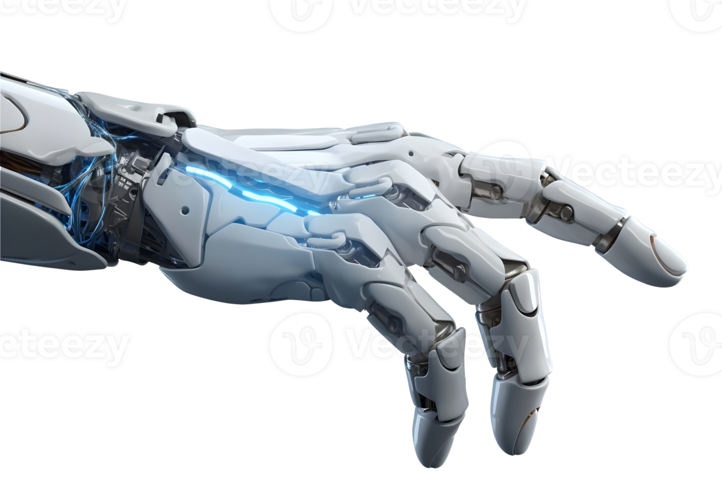 AI generated Robot hand isolated on transparent background, clipping path. png