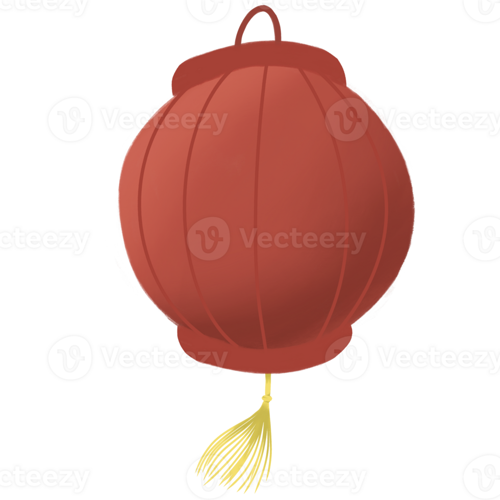Red lantern illustration perfect for lunar new year and chinese festival design png