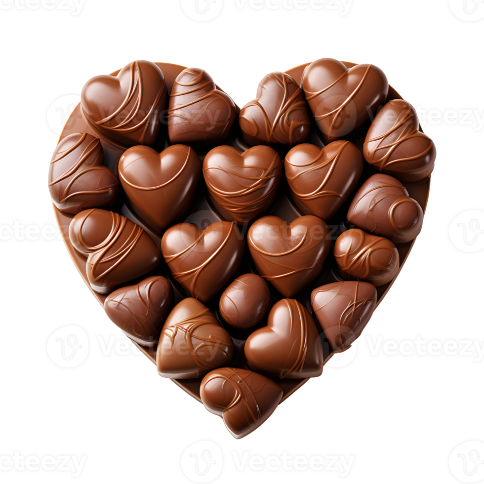 AI generated Romance Love Symbol in Chocolates with Heart Shaped Arrangement png
