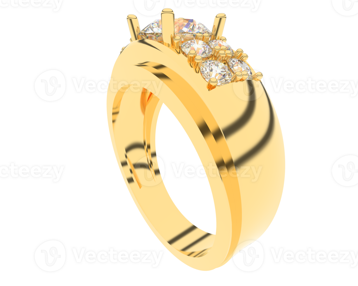 Diamond ring isolated on background. 3d rendering - illustration png