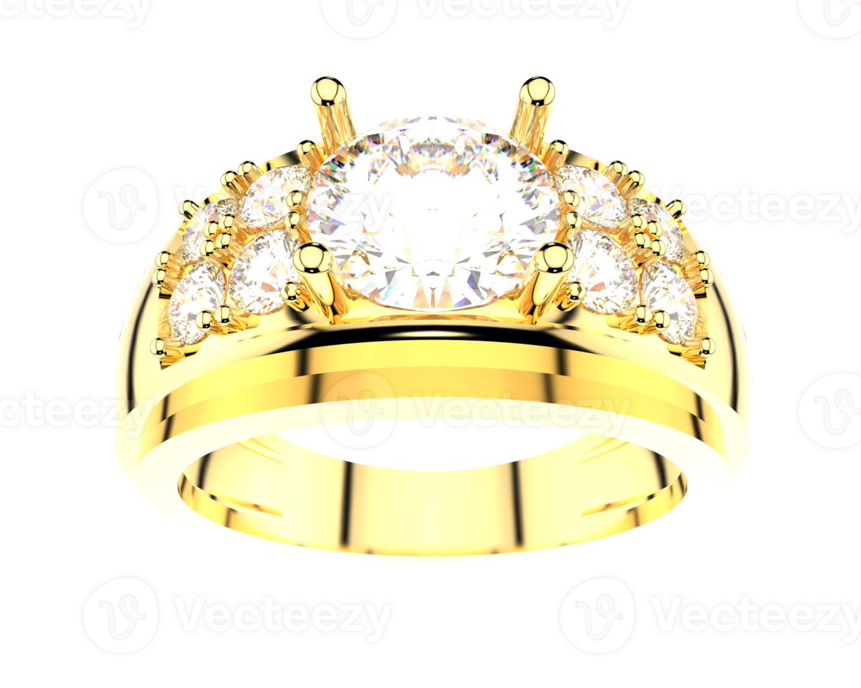 Diamond ring isolated on background. 3d rendering - illustration png