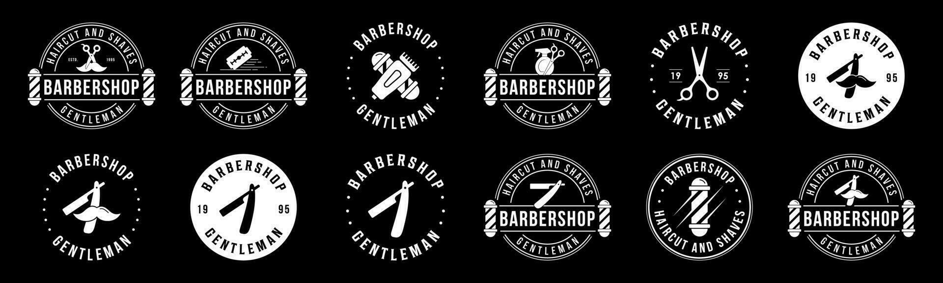 barbería logo diseño vector, editable y redimensionable eps 10 vector