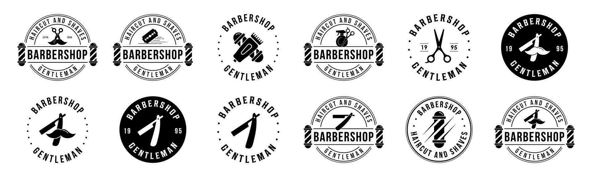 barbería logo diseño vector, editable y redimensionable eps 10 vector