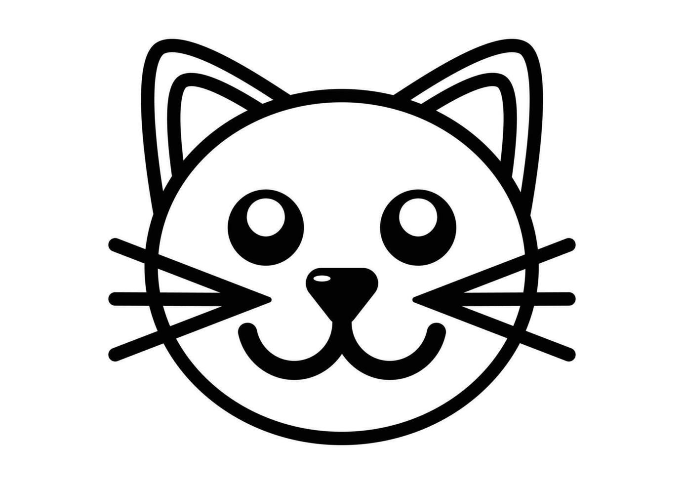 Cat Head Icon Vector Flat Design