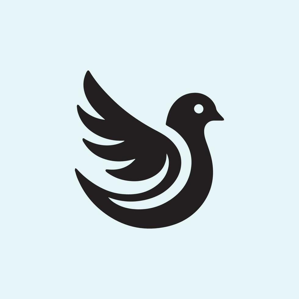 Pigeon icon isolated on blue background. Symbol of peace and love. vector