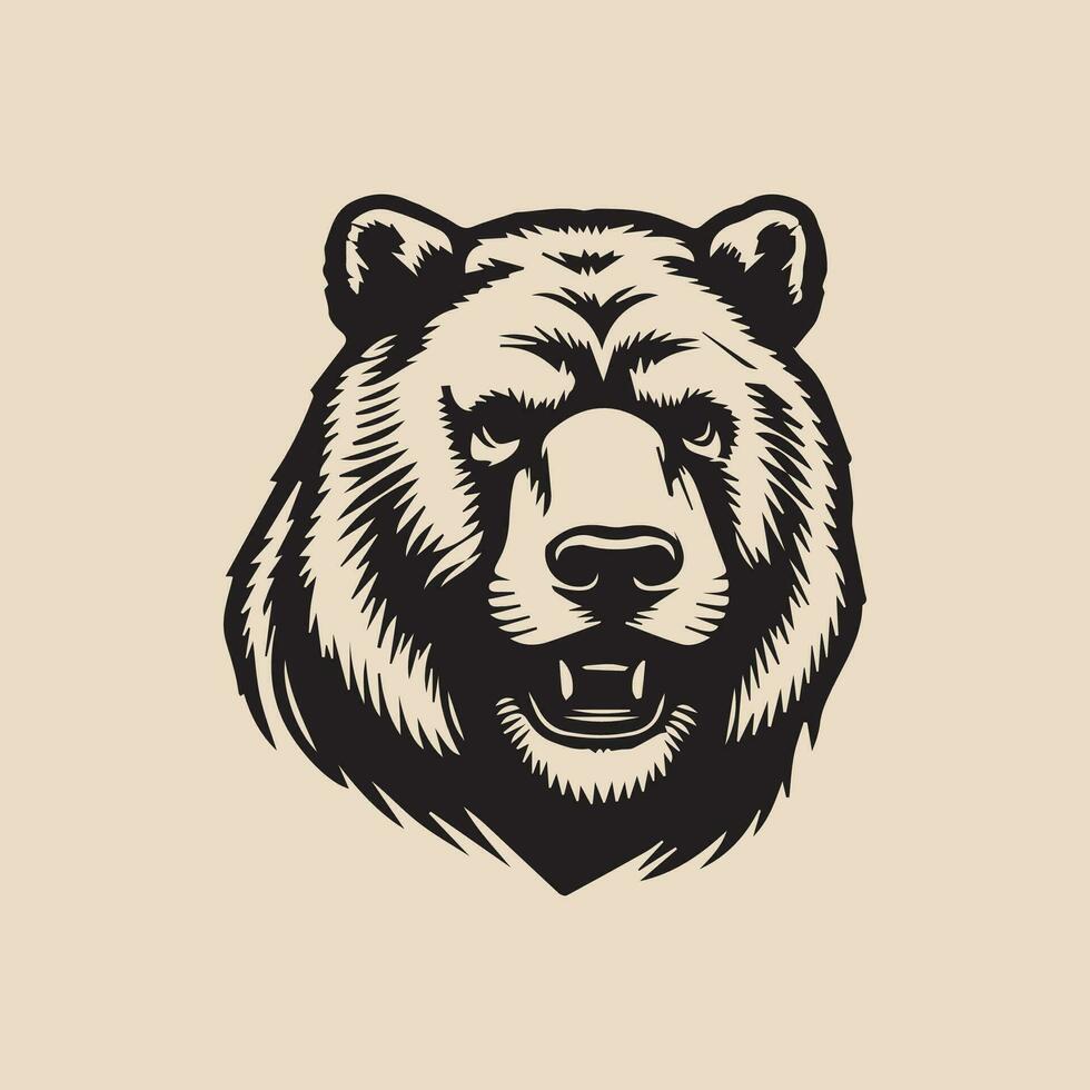 oso pardo oso cabeza. vector ilustración para tu diseño.