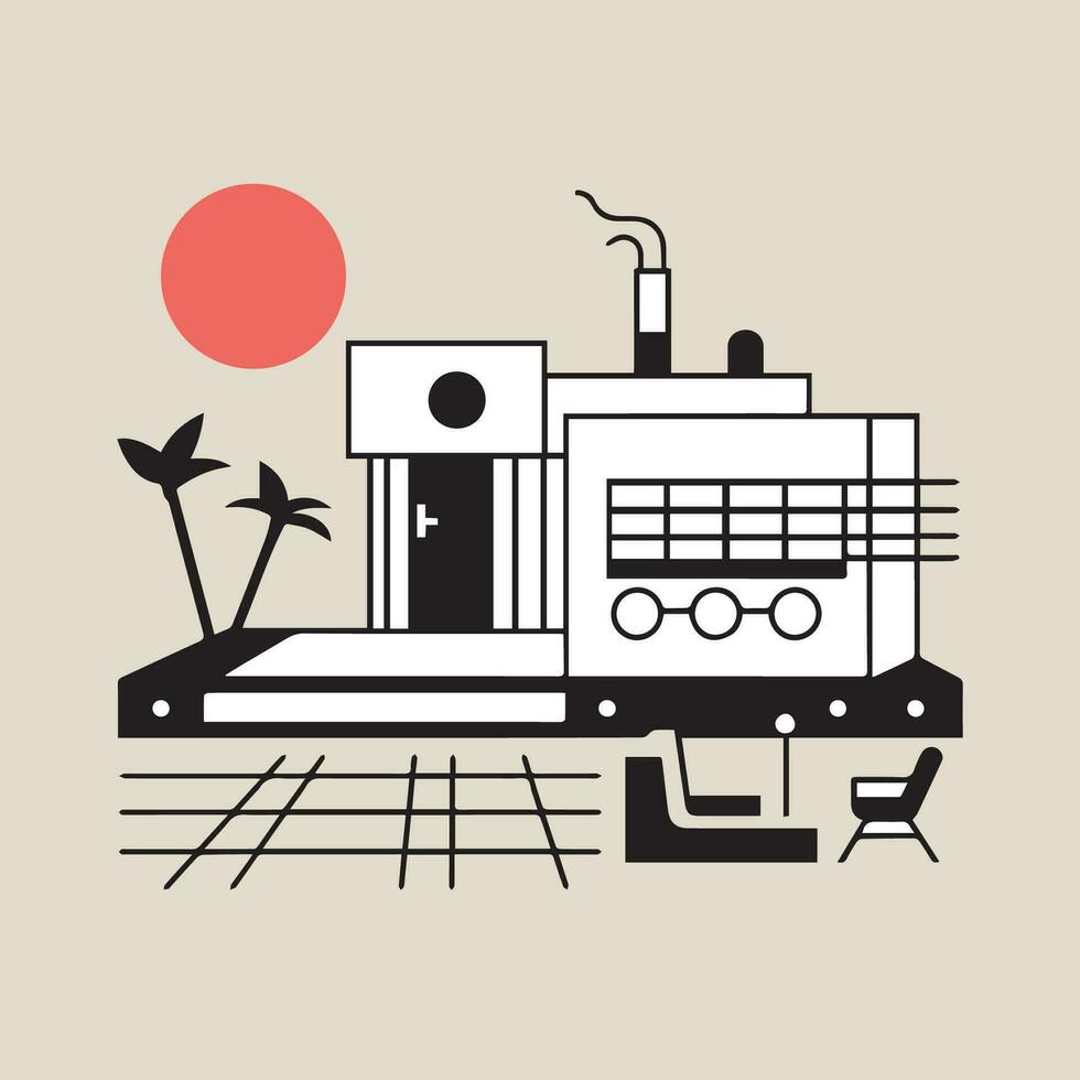 vacaciones y viaje gráfico diseño, vector ilustración Bauhaus diseño