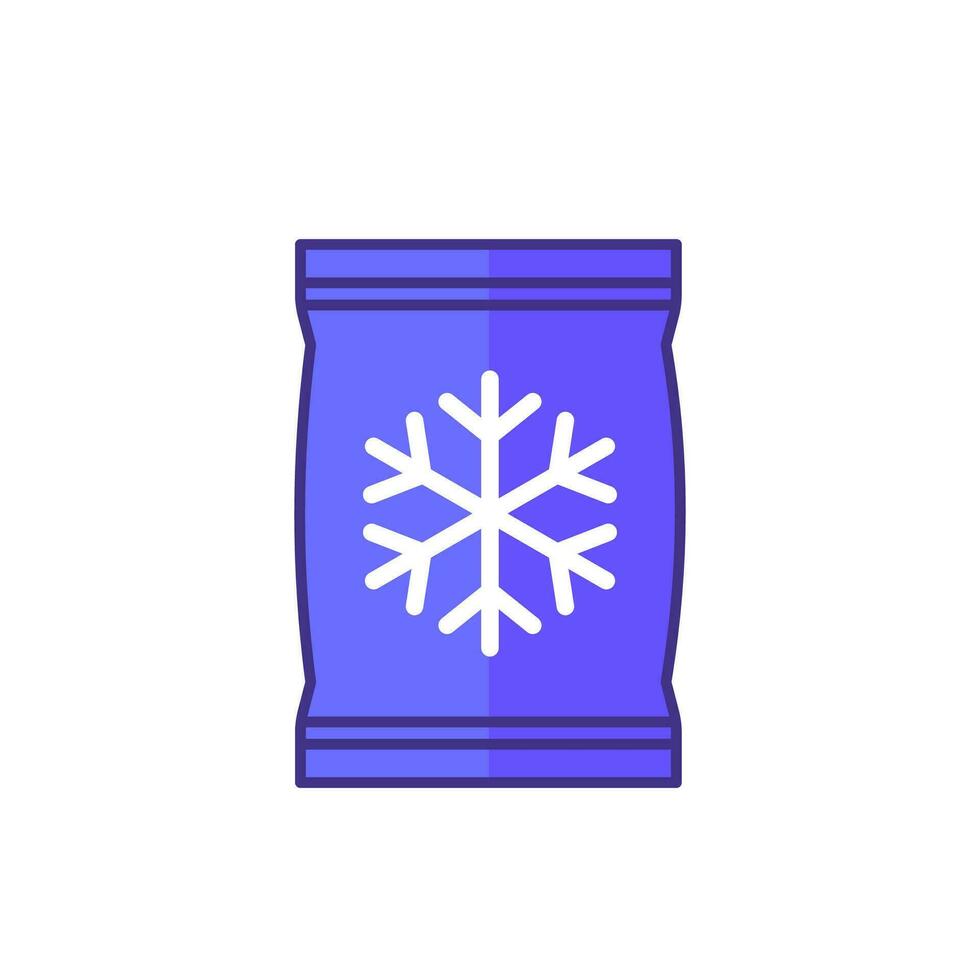 frozen food bag icon with outline vector