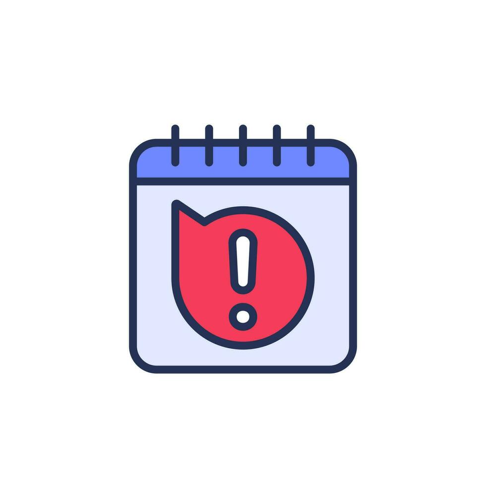 warning icon with a calendar on white vector