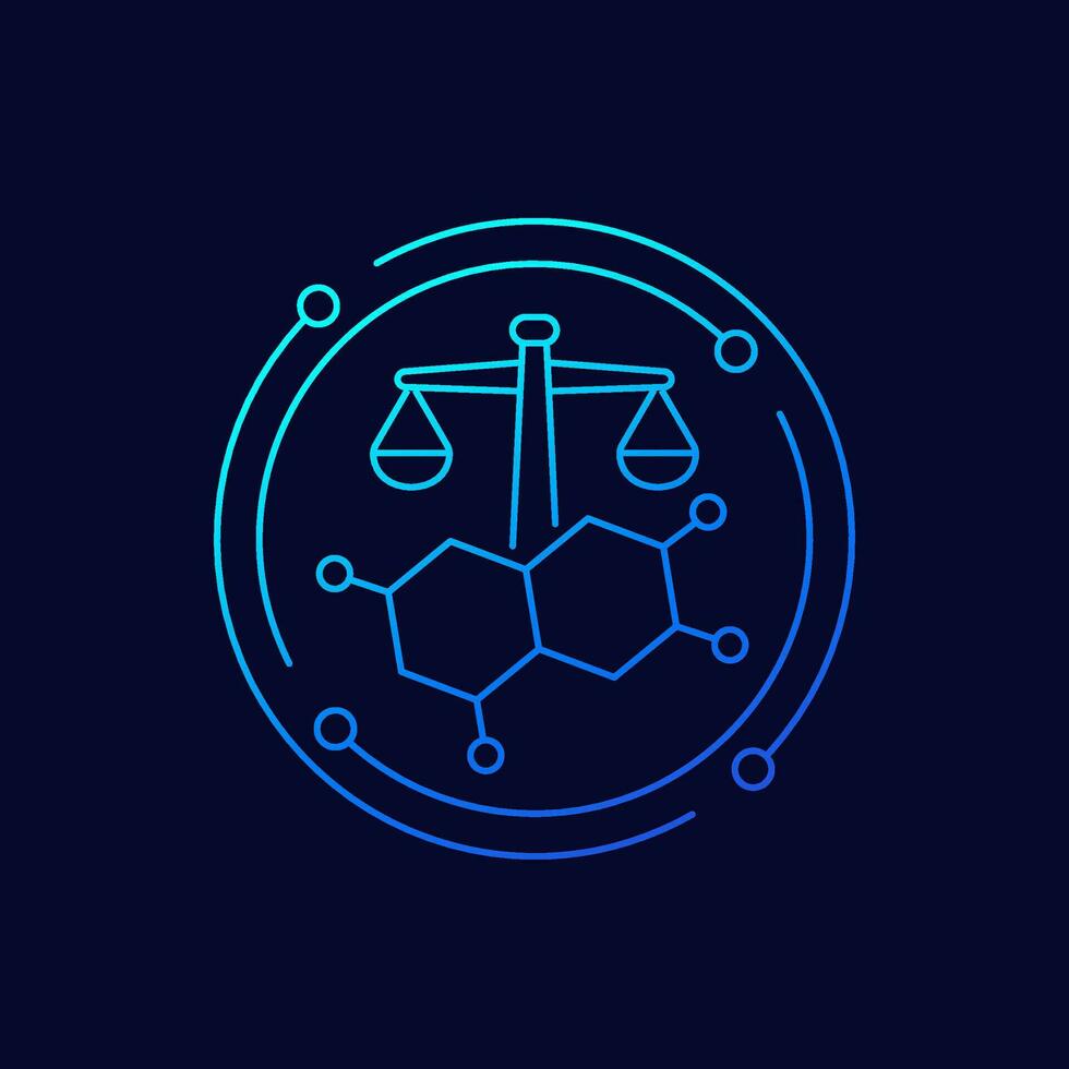 hormonal balance icon, linear design vector