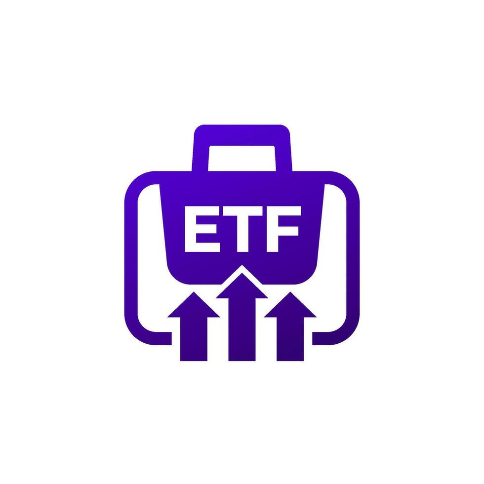 ETF portfolio growth icon, exchange traded funds vector