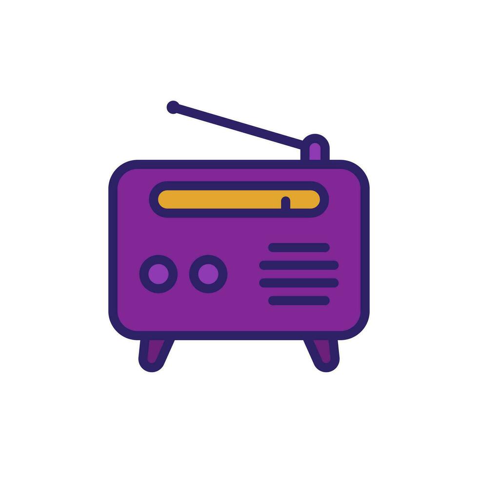 Radio, FM tuner icon with outline vector