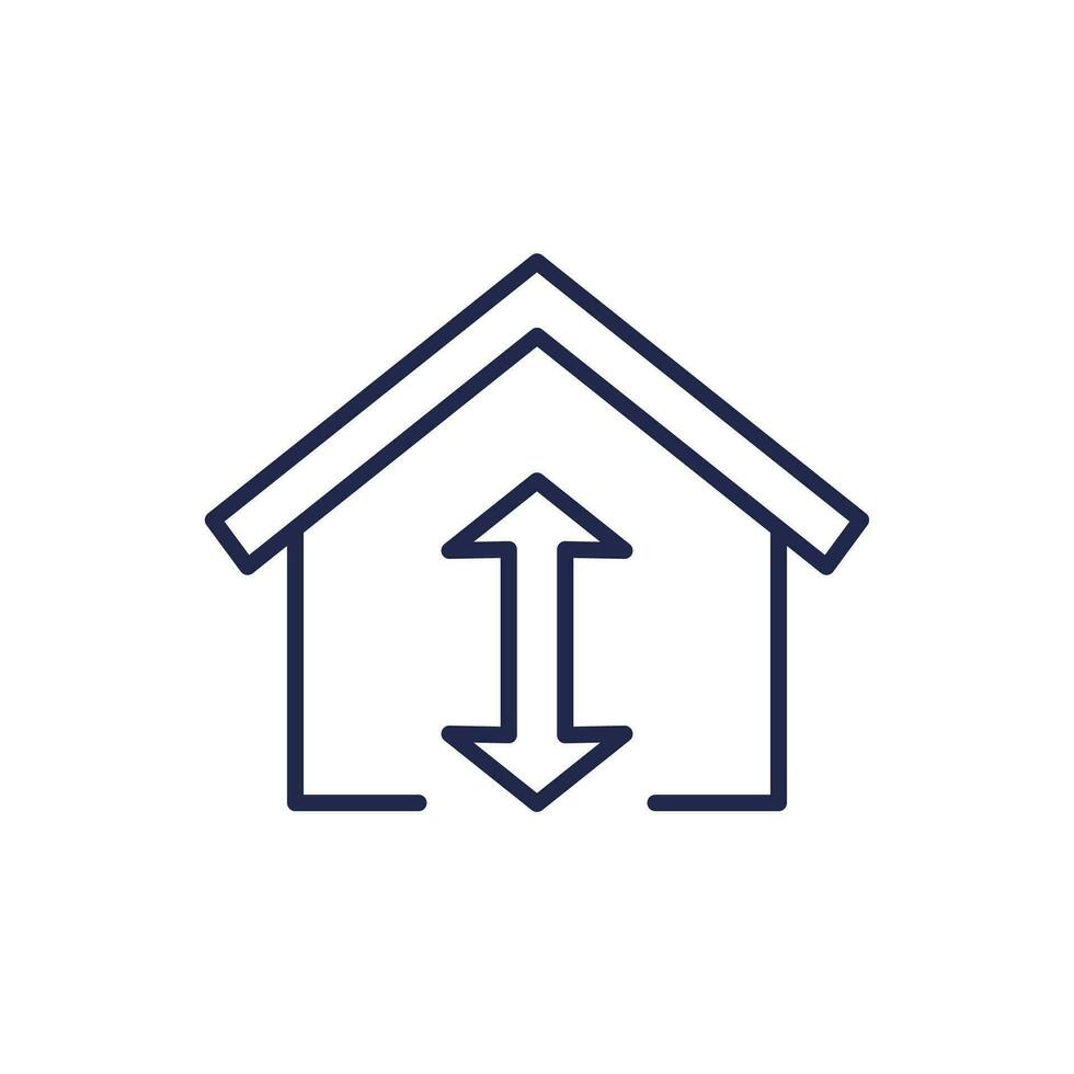 ceiling height icon, line vector