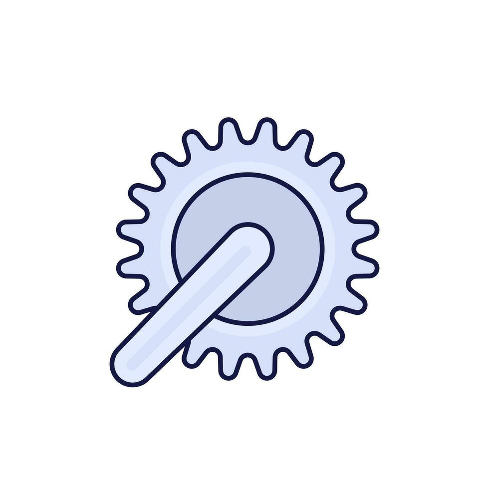 Bicycle crank icon with outline vector