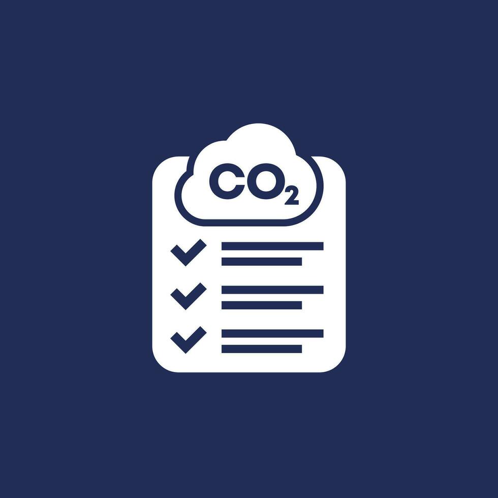 co2 gas, carbon dioxide icon with a checklist, vector