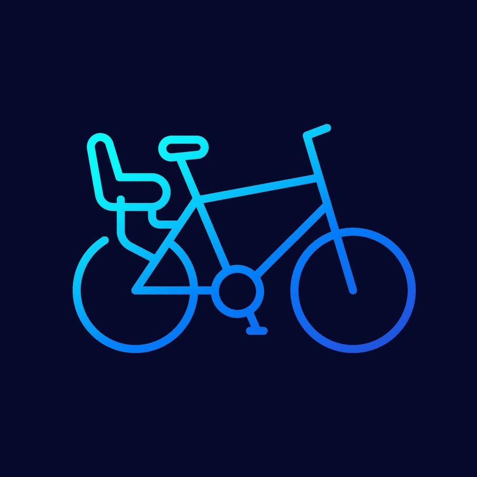 child seat for bike line icon, vector