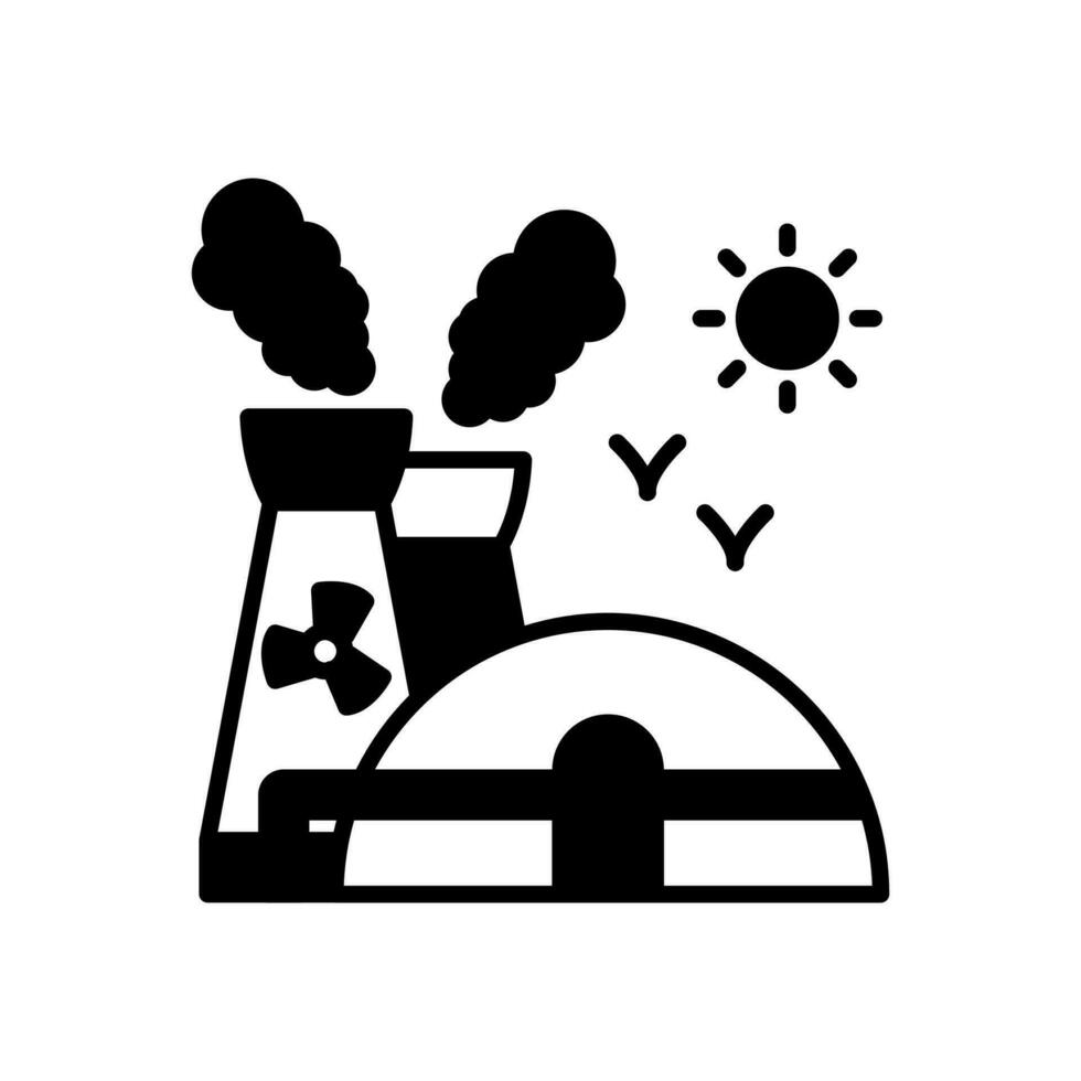 nuclear poder planta icono en vector. ilustración vector