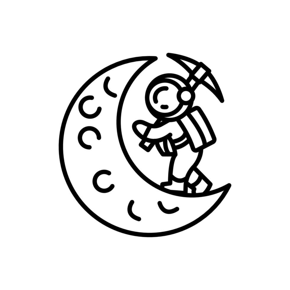 Moon Mining icon in vector. Illustration vector