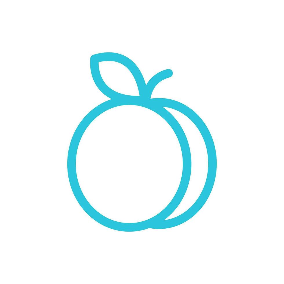 Apricot fruit. From blue icon set. vector