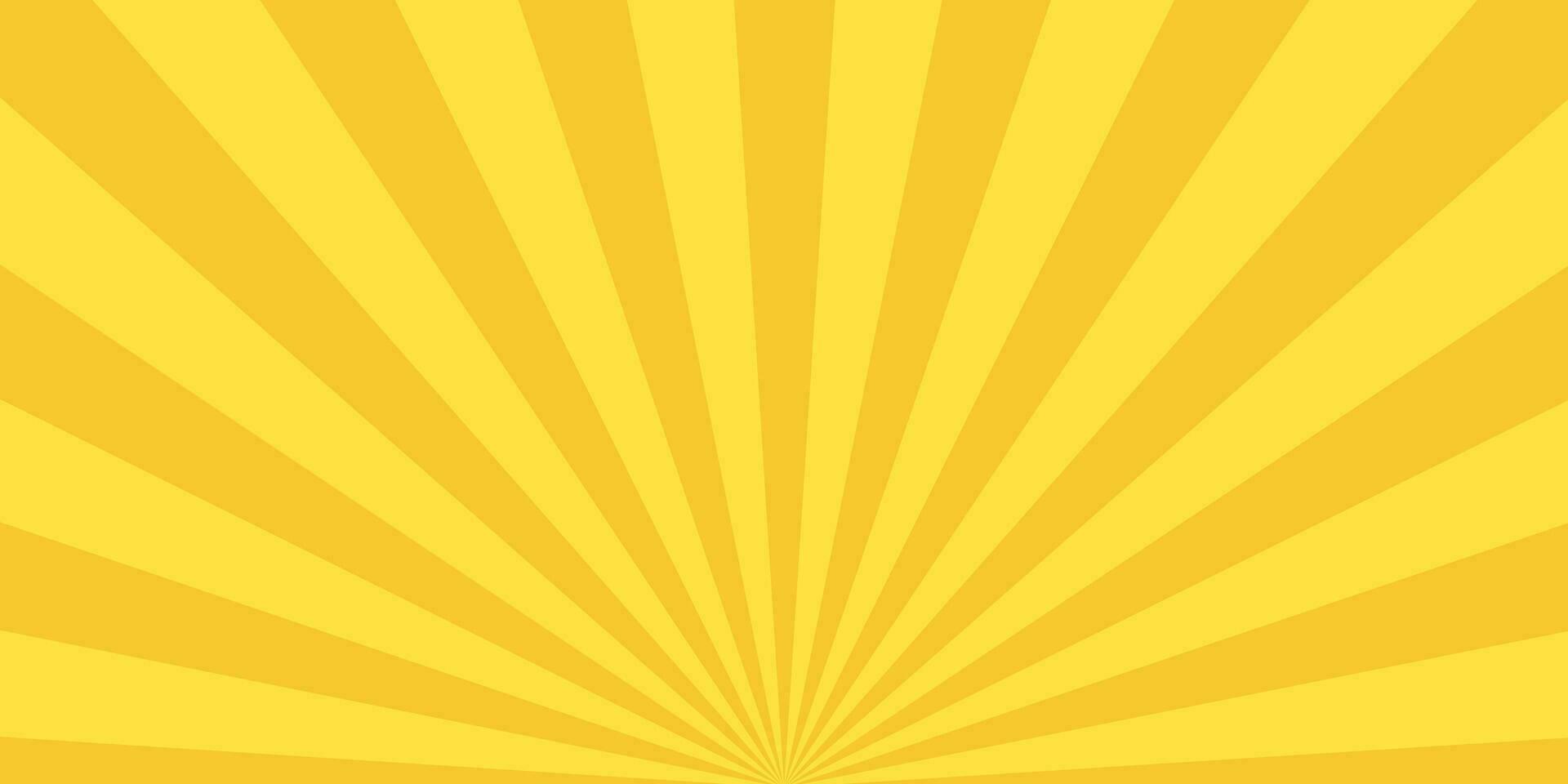 Sunrise sunbeam rays, yellow lines background, light vector