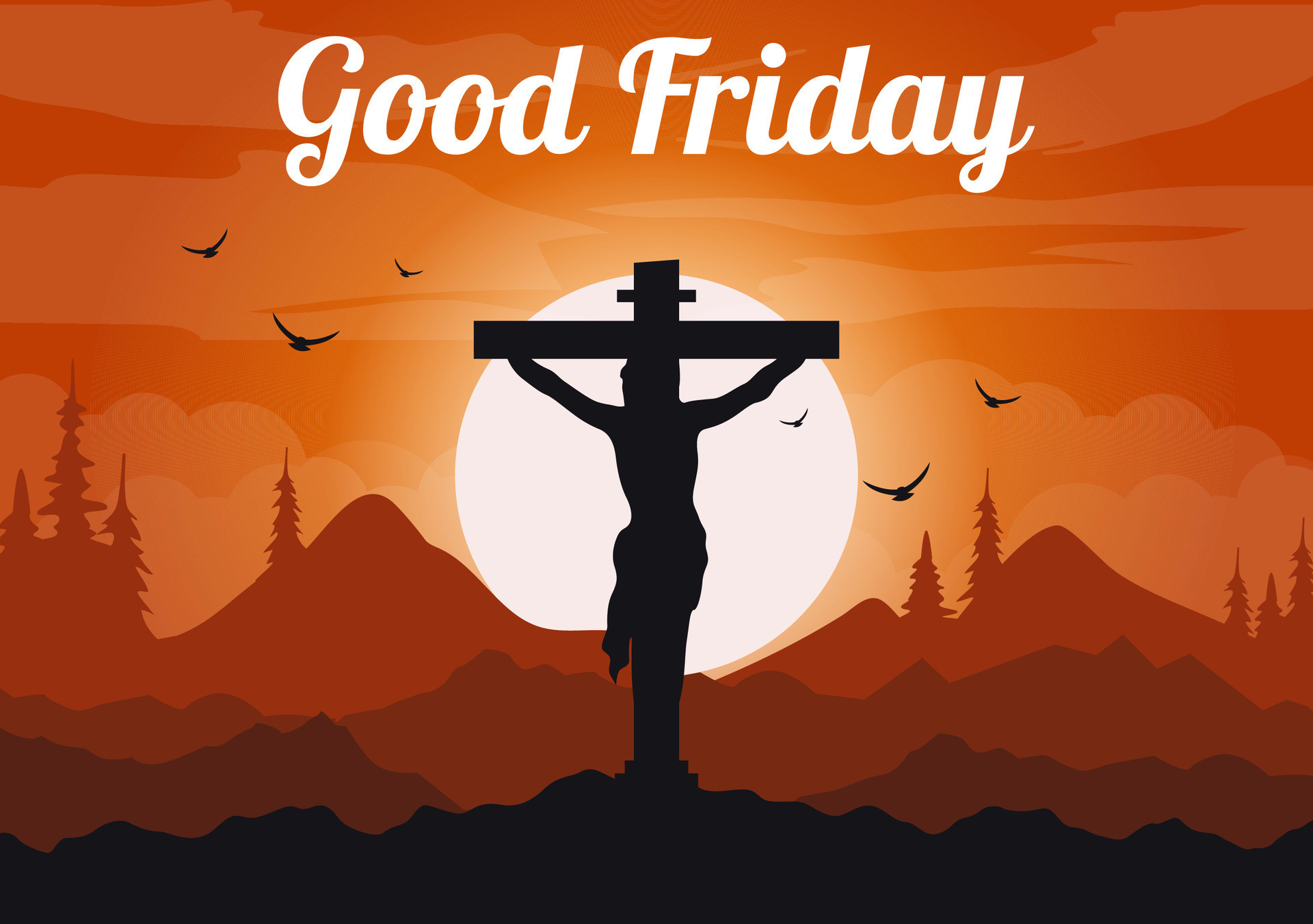 Happy Good Friday Vector Illustration with Christian Holiday of Jesus ...