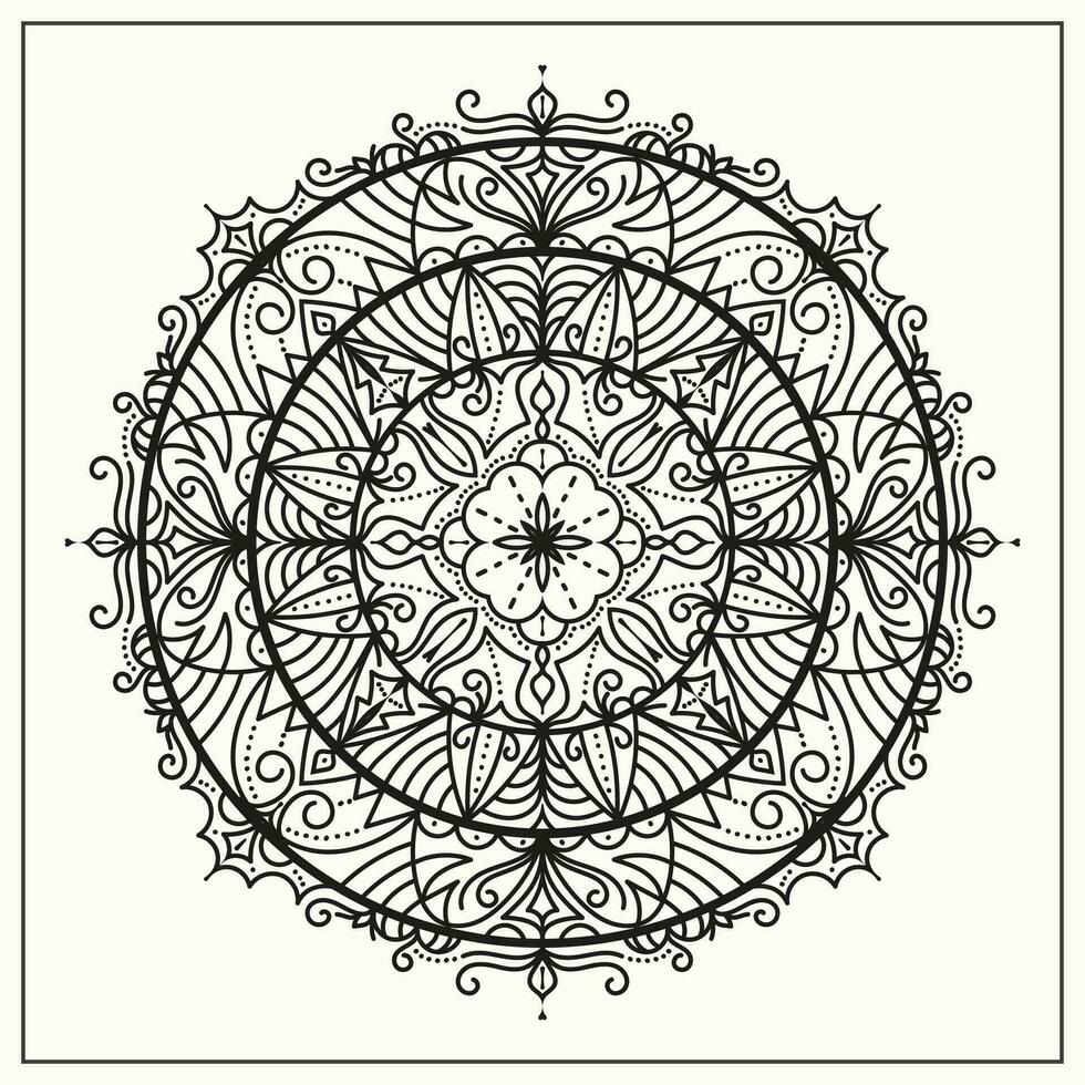 Mandala for coloring book. Oriental decorative element for printing, coloring page, henna design. Islam, Arabic, Indian, moroccan,spain, turkish, pakistan, chinese, mystic, ottoman motifs. vector