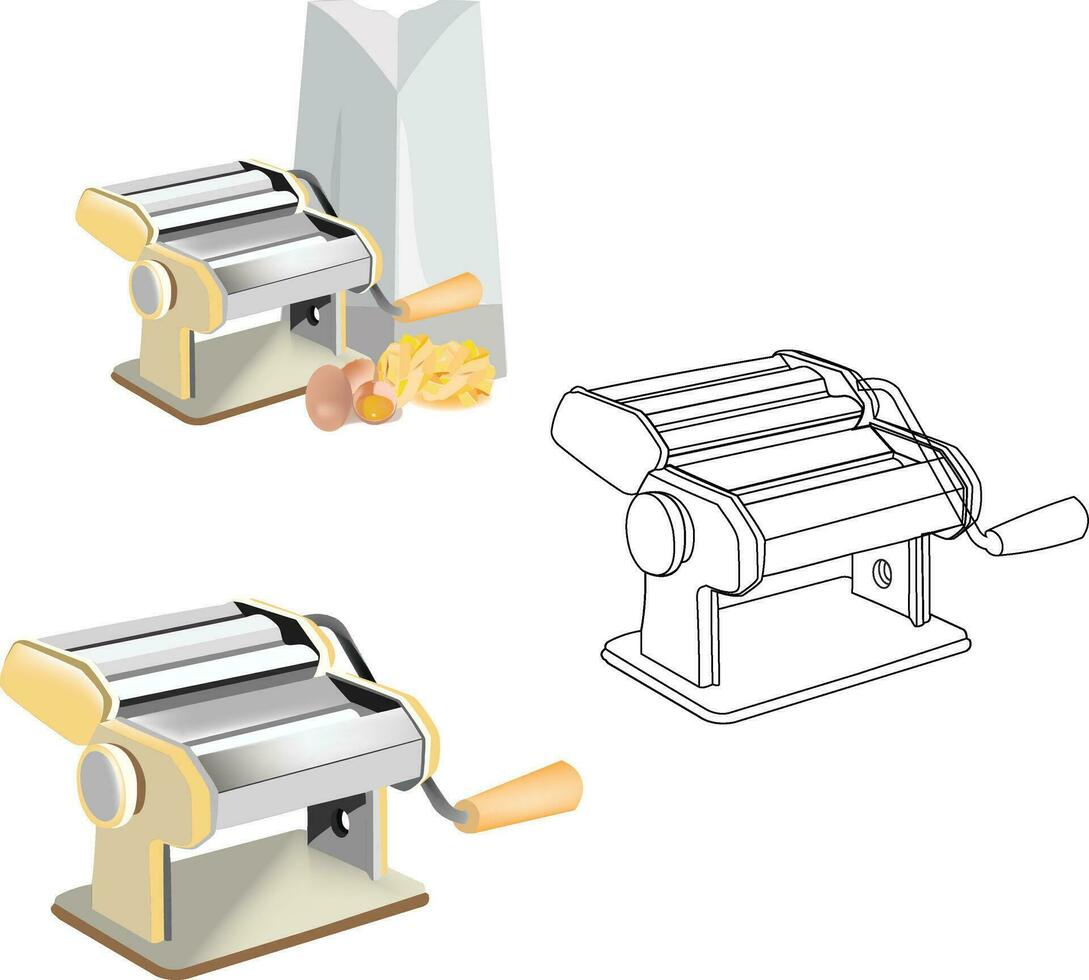 manual scrub for kneading and cutting dough- vector