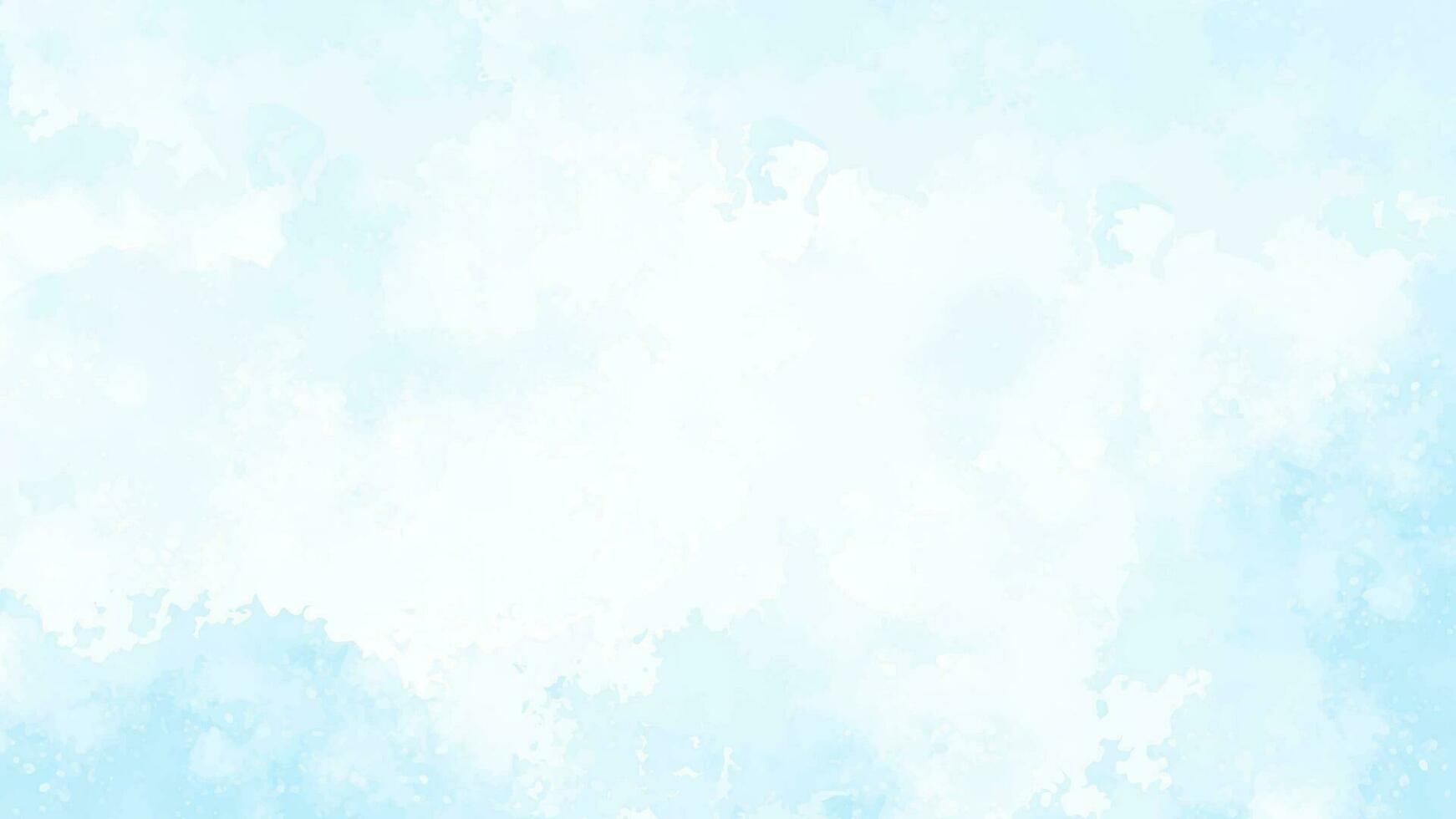 Blue watercolor sky and clouds. Light vector background