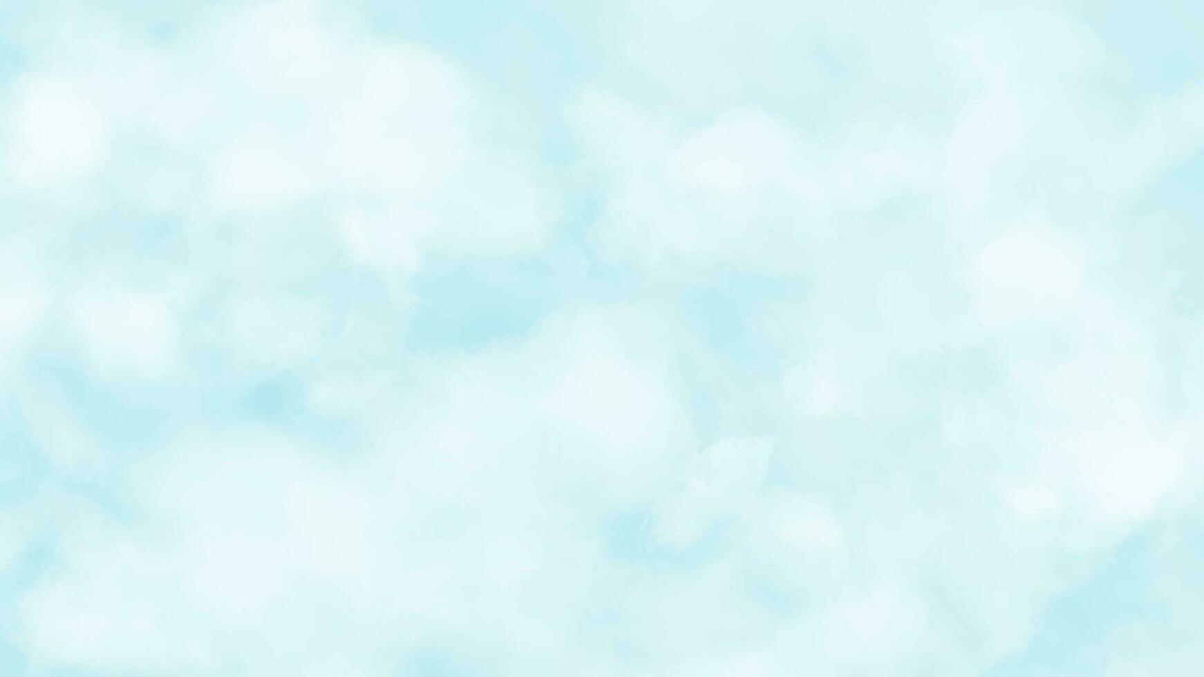 Blue watercolor sky and clouds. Light vector background