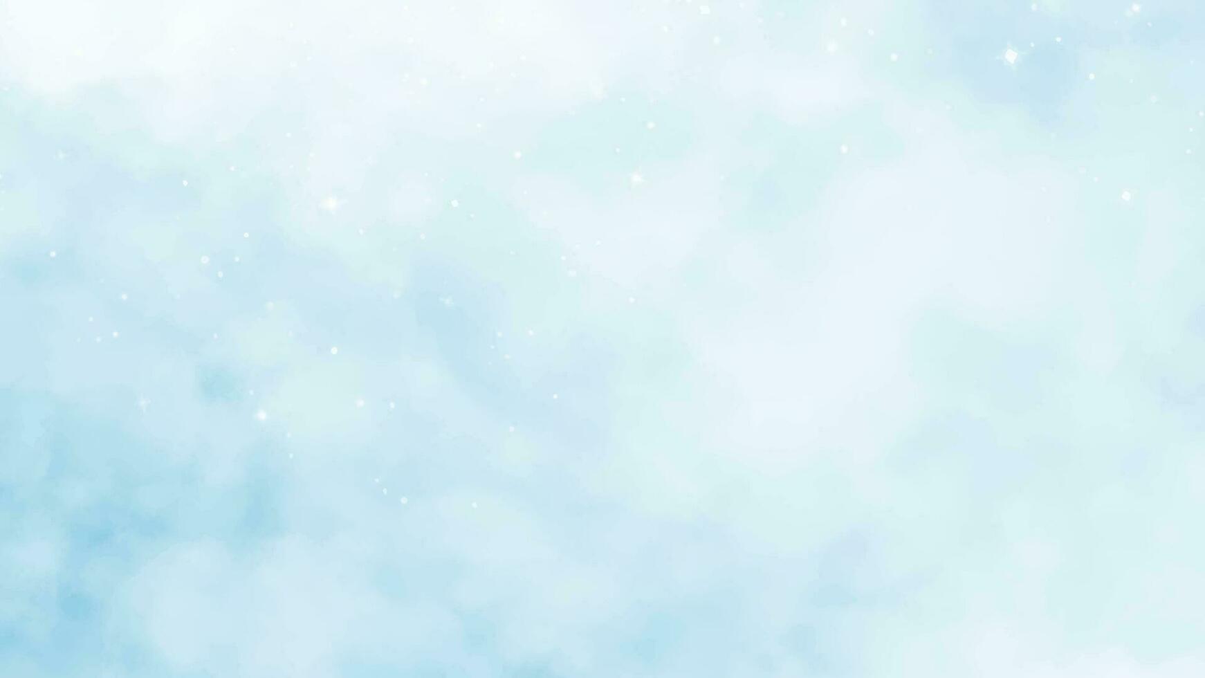 Abstract blue winter watercolor background. Sky pattern with snow vector