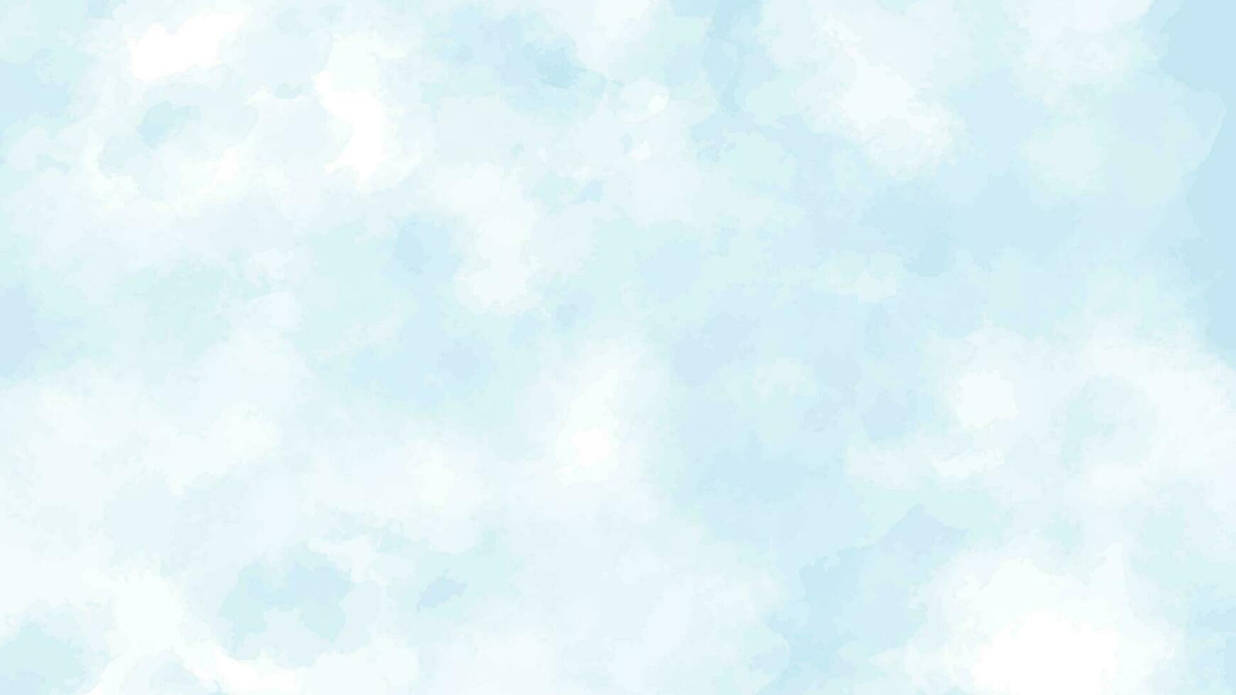 Blue watercolor sky and clouds. Light vector background