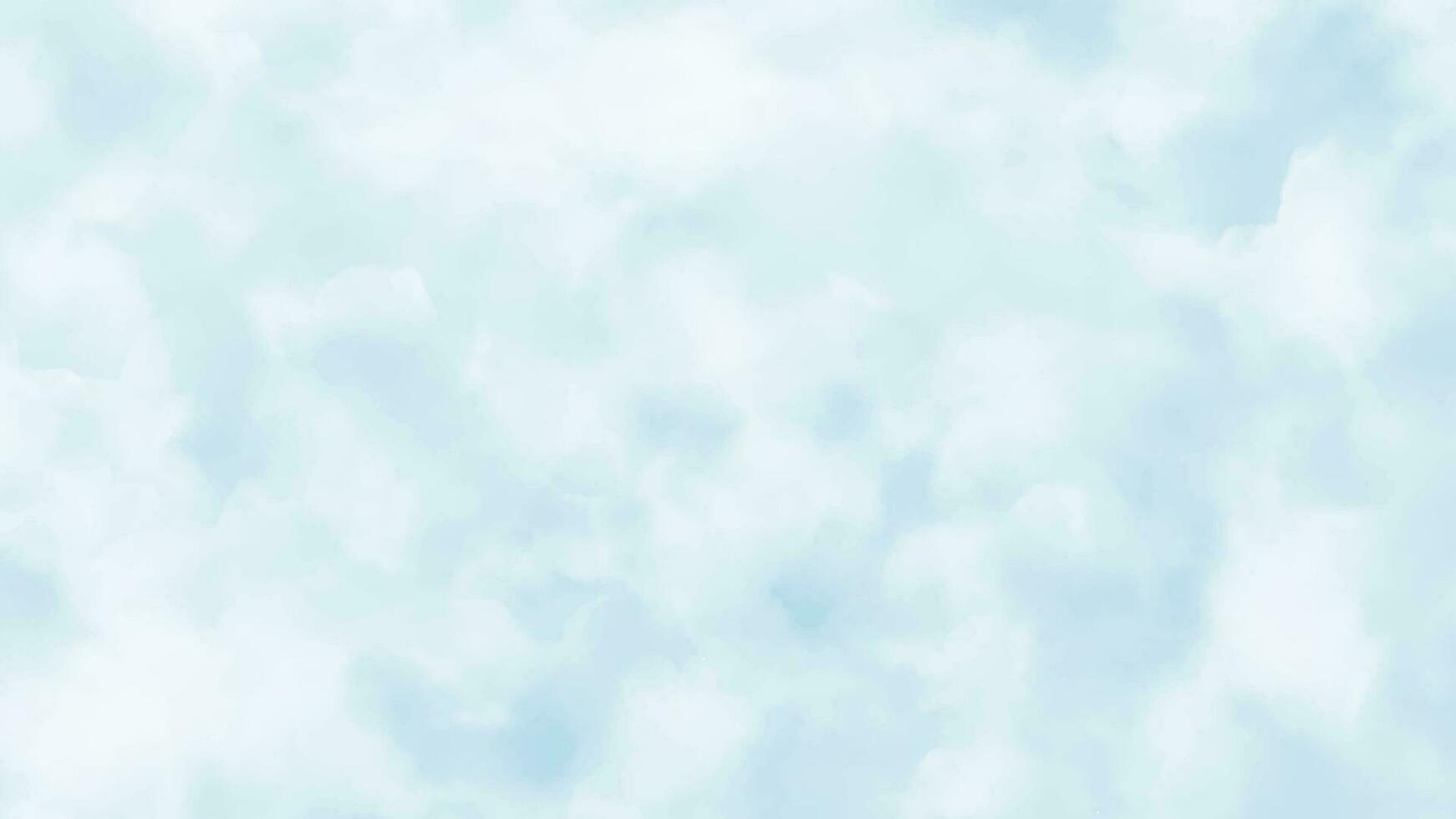 Blue watercolor sky and clouds. Light vector background