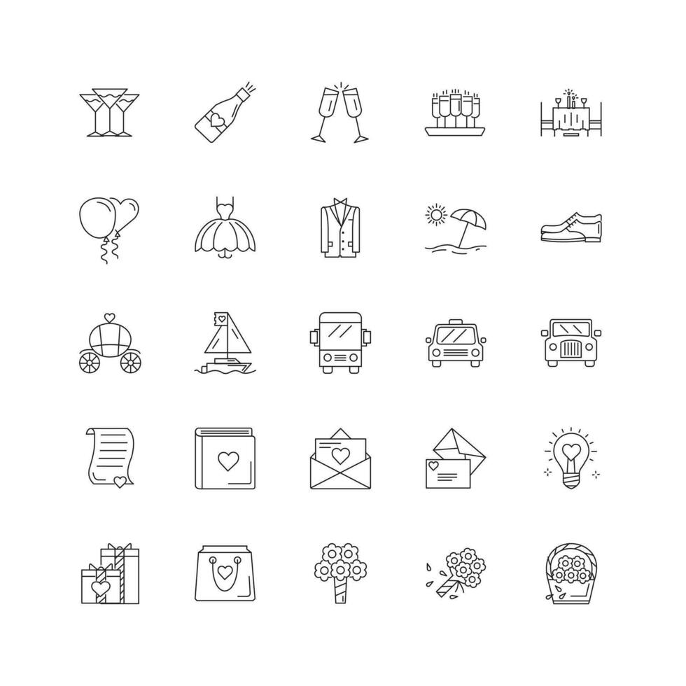 Wedding Photography Vector Icons Bundle