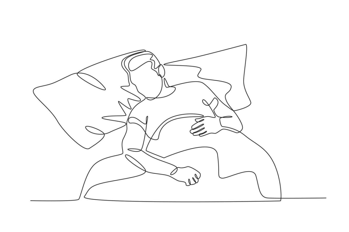 A man is sleeping wearing a blanket vector