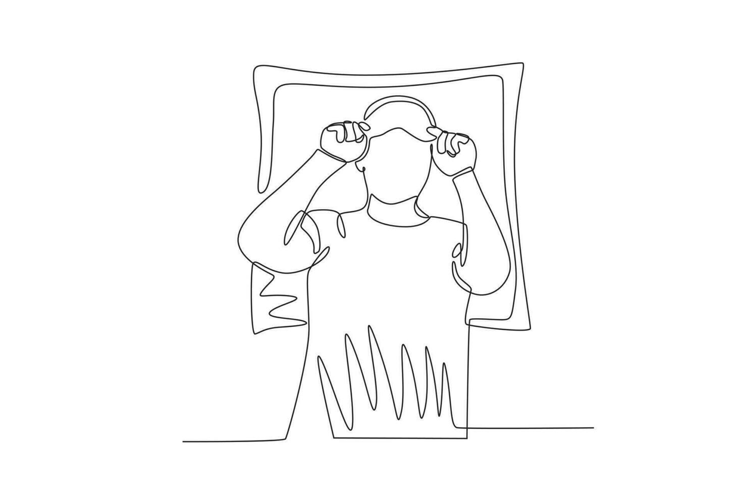 A sleeping man holds a blindfold vector