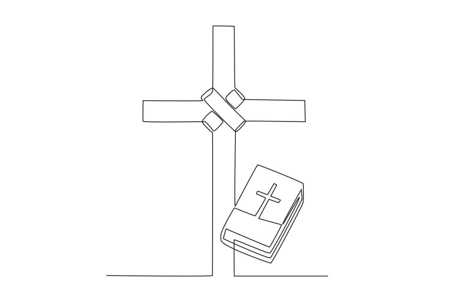 sign of the cross and the Bible of Jesus vector