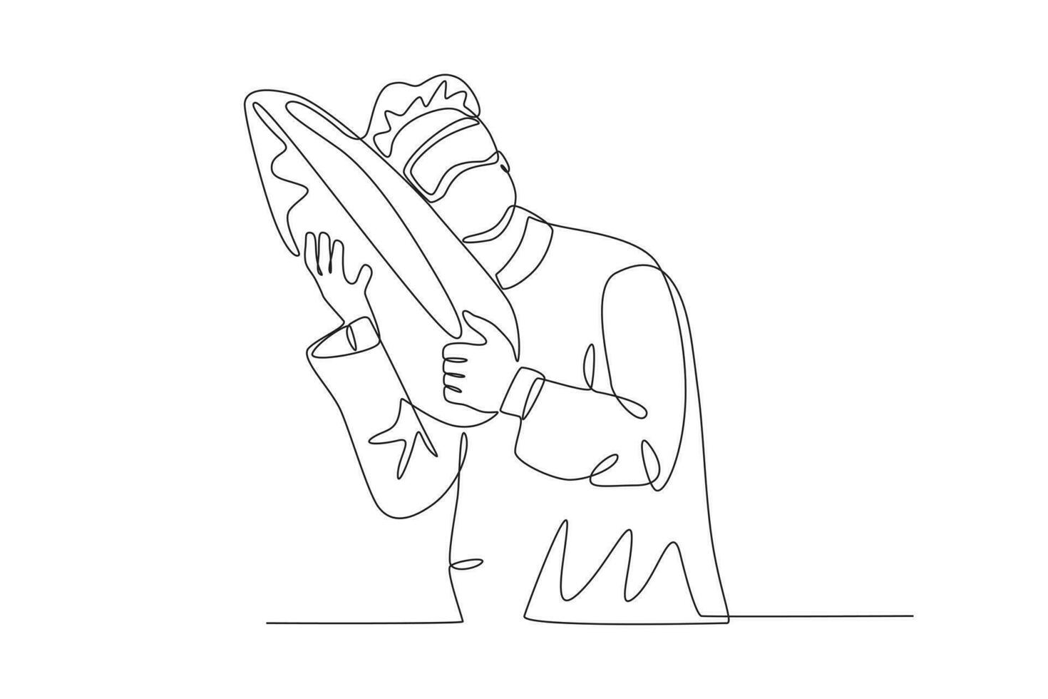 A man sleeps on his side vector