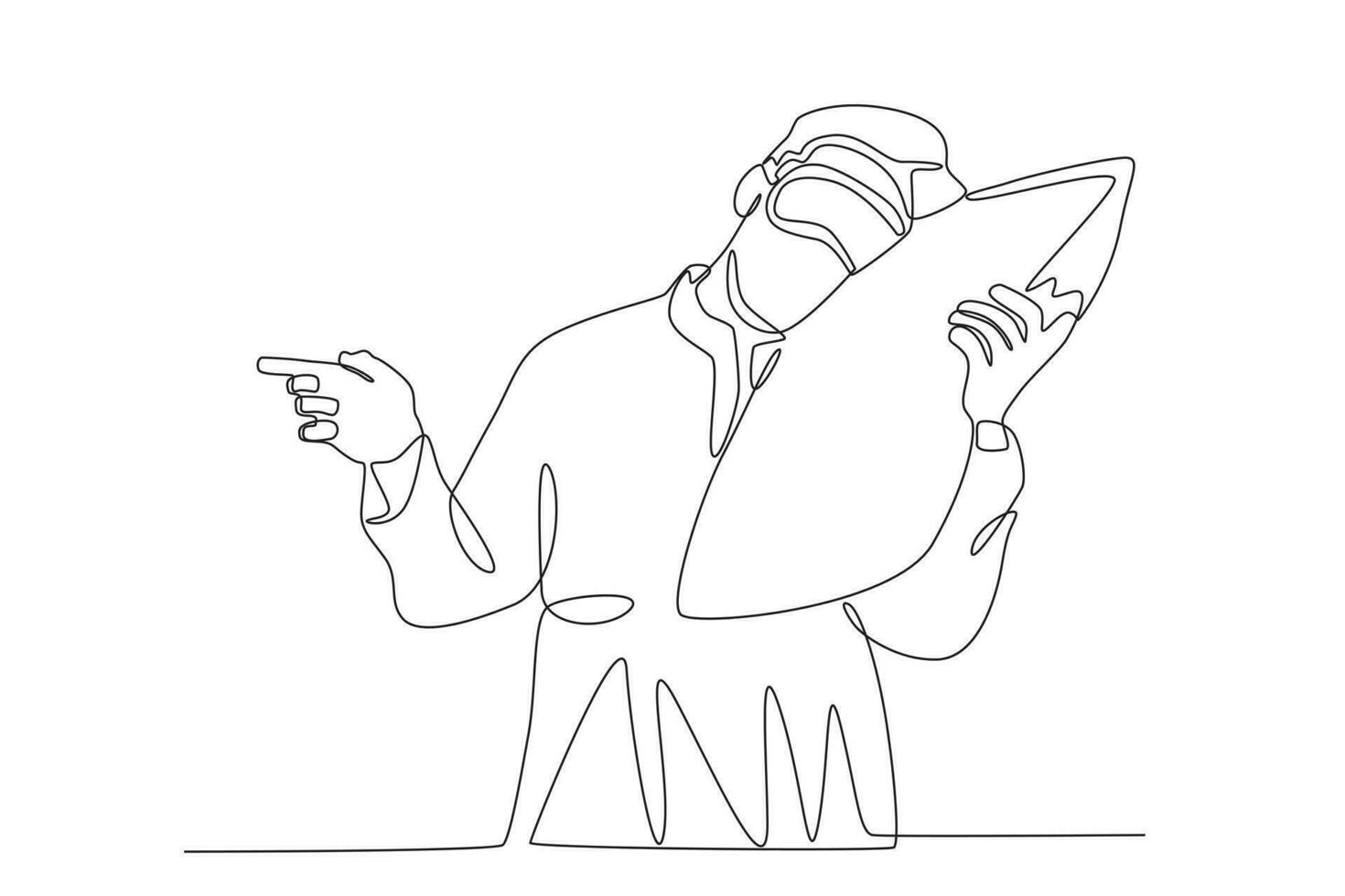 A man sleeping while pointing at his friend vector