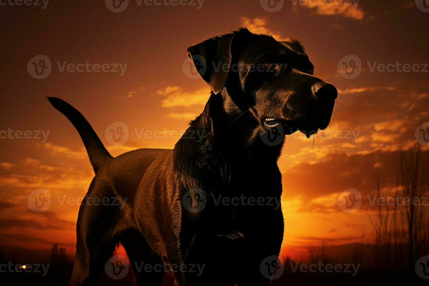 AI generated Doggy silhouette, mysterious charm in the form of a canine photo